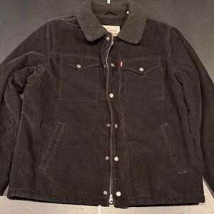 Levi's Black Corduroy Sherpa Collar Field Jacket